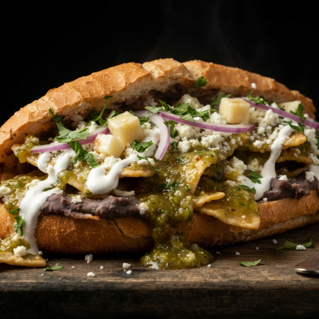 Torta de chilaquiles