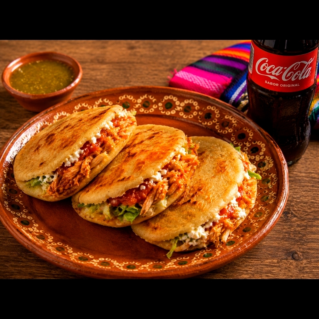 3 gorditas de chicharon con quesso