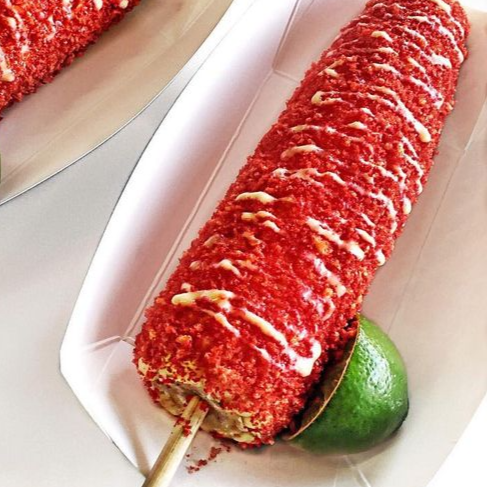 Elote Revocado con Sabritas Cheetos Flaming Hot