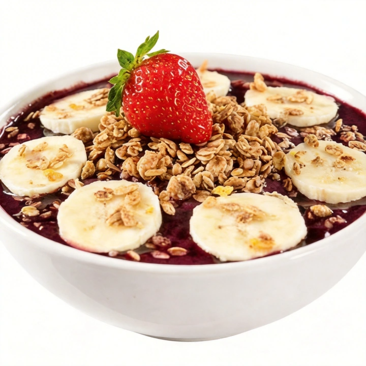 Acompanha: leite condensado, banana, granola. Contém 250g de açaí. Açaí 100% natural, sem corantes e conservantes. Zero gordura trans. Zero glúten. Diferente de outras marcas, não reduzimos a quantidade de açaí conforme você adiciona complementos!