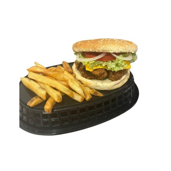 Hamburguesa de Pollo con Papas