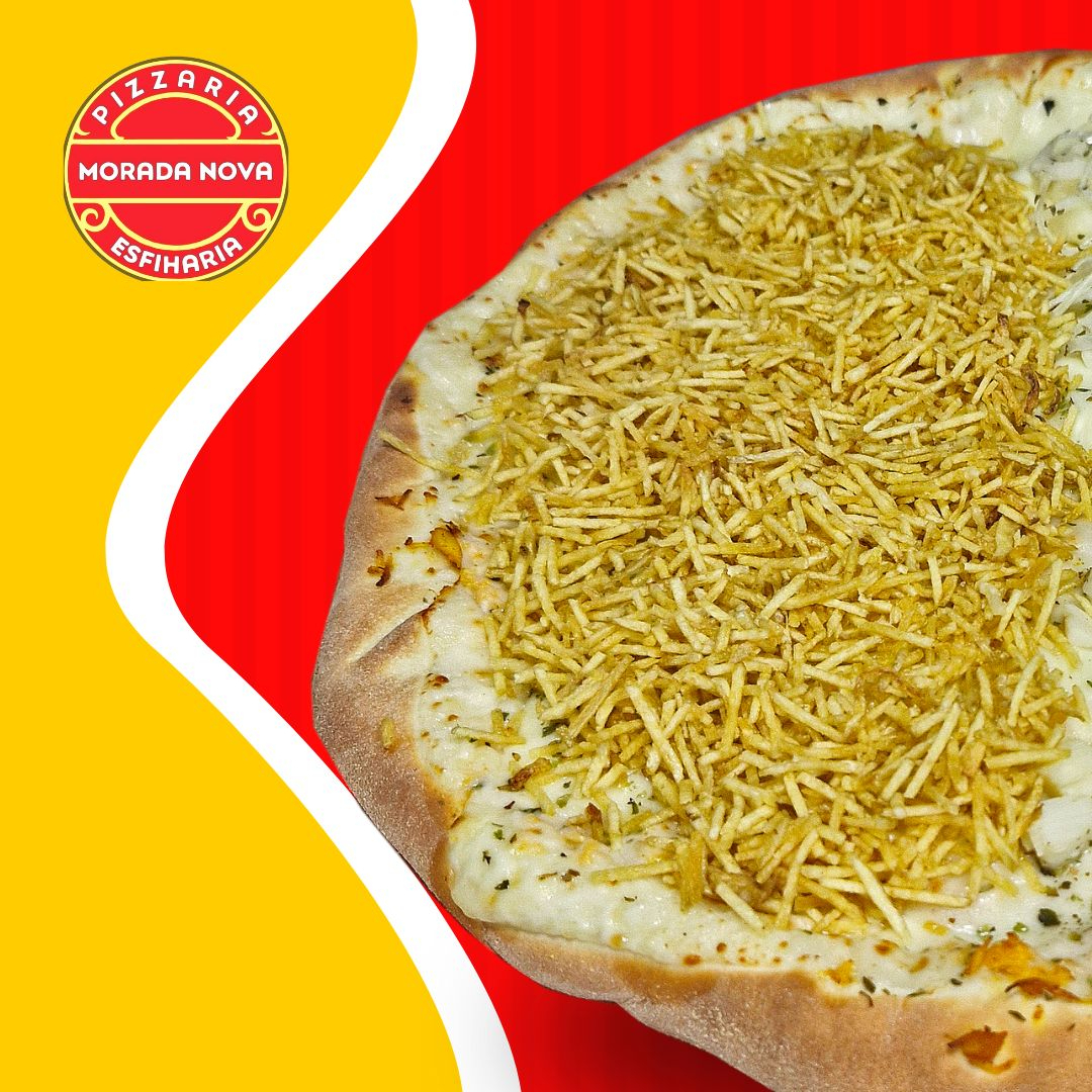 Frango, milho, creme de leite, mussarela e batata palha