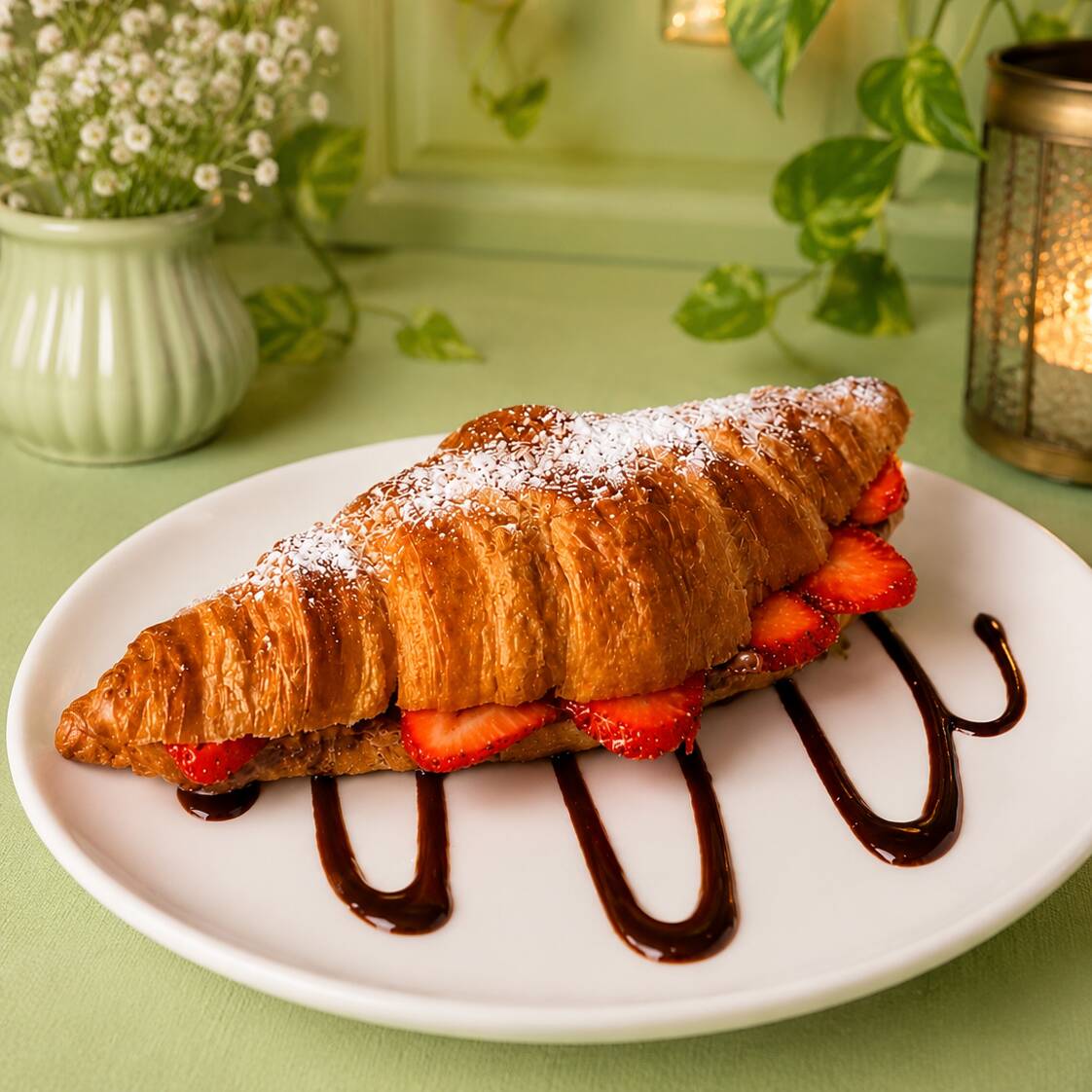 Croissant dulce de fresa con Philadelphia
