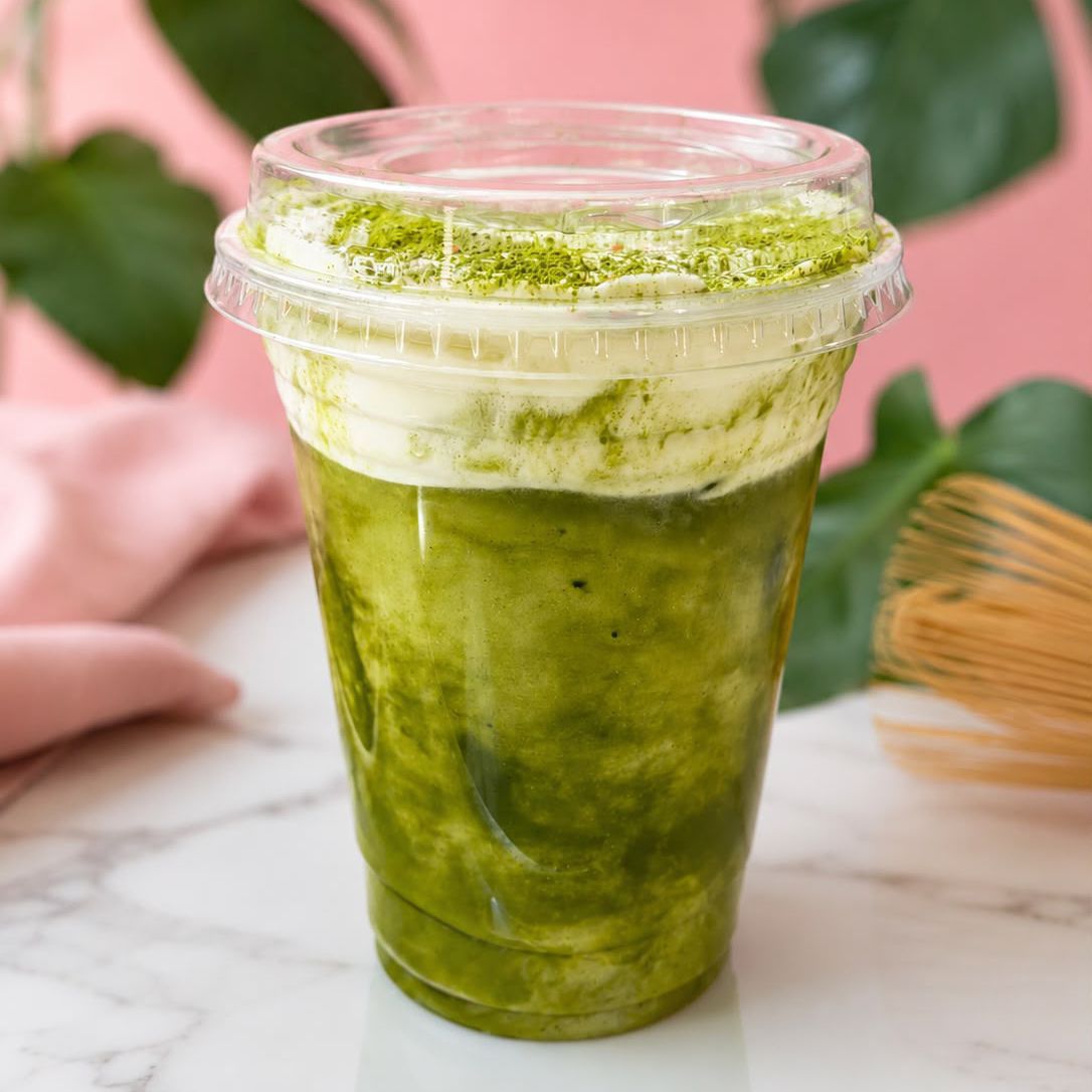 Matcha con Helado de Vainilla