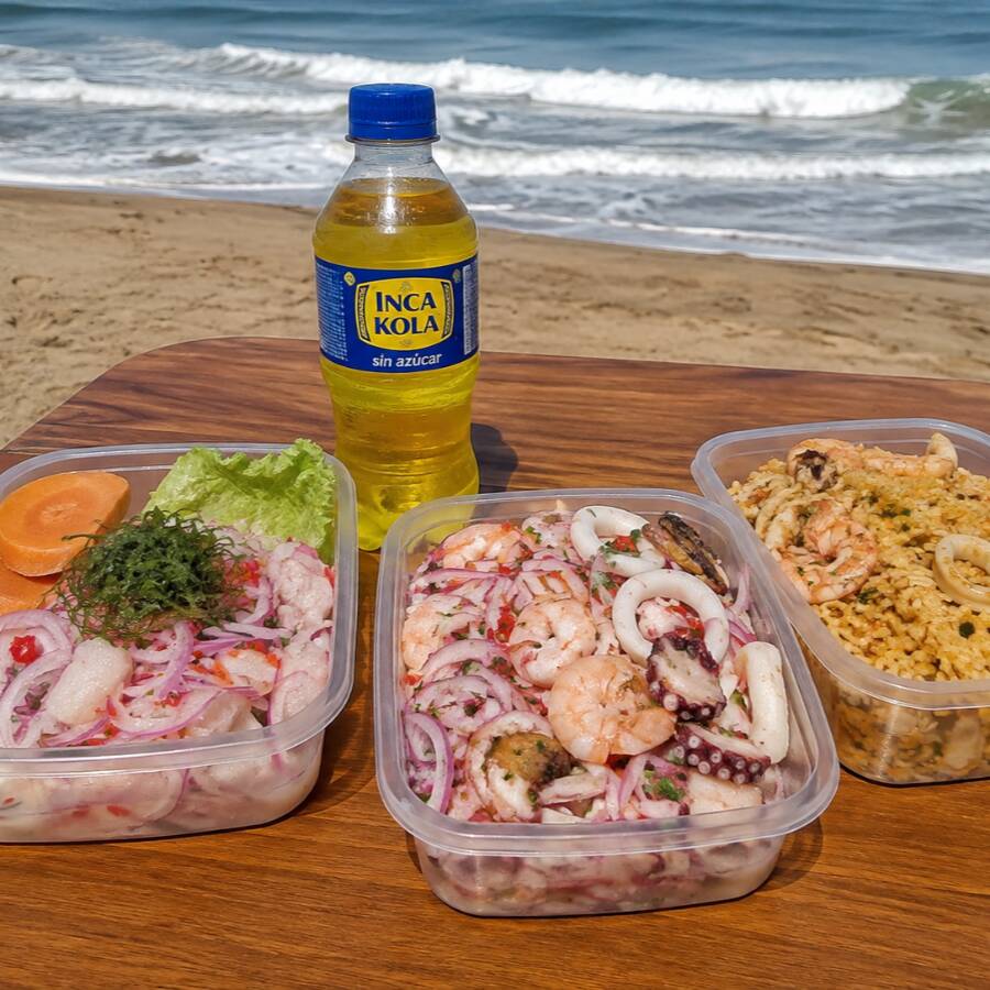 Ceviche Mixto Ceviche Arroz con MarizcoGaseosa300m