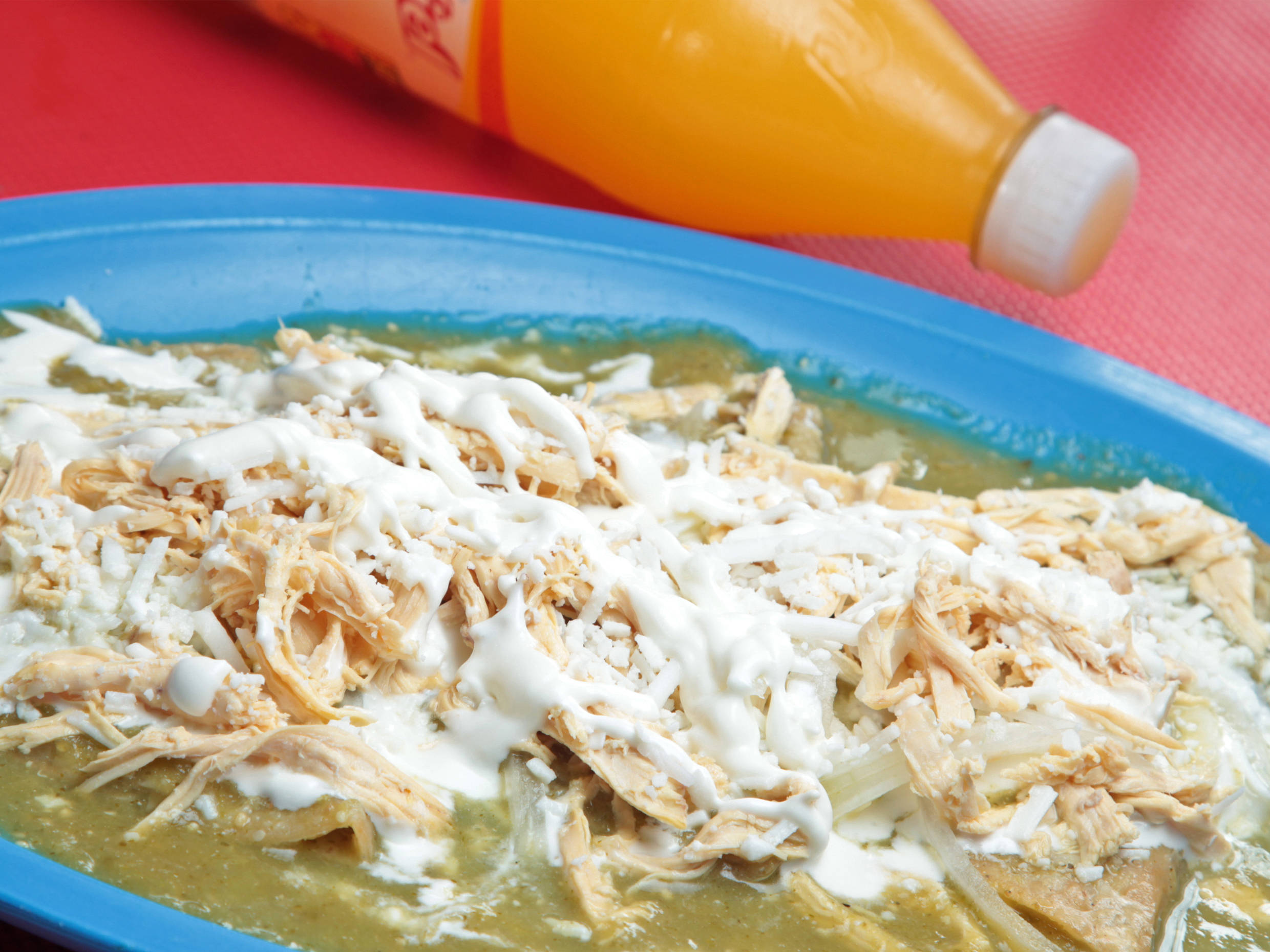 Enchiladas con pollo deshebrado
