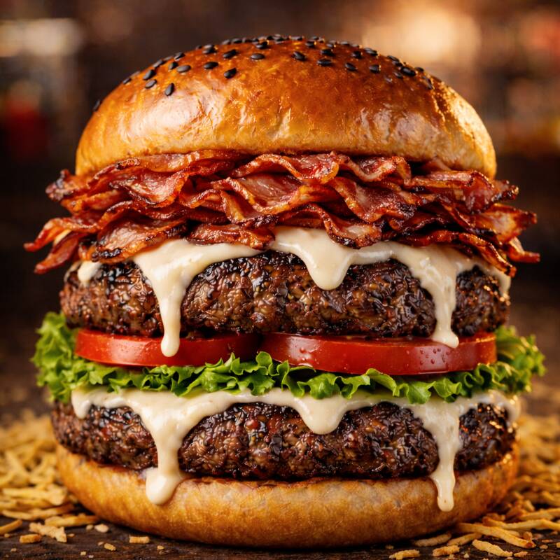 Burguer clasica doble carne con tocineta