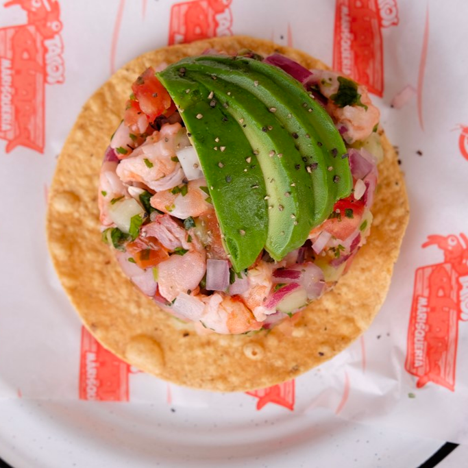 Tostada de Ceviche de Camarón