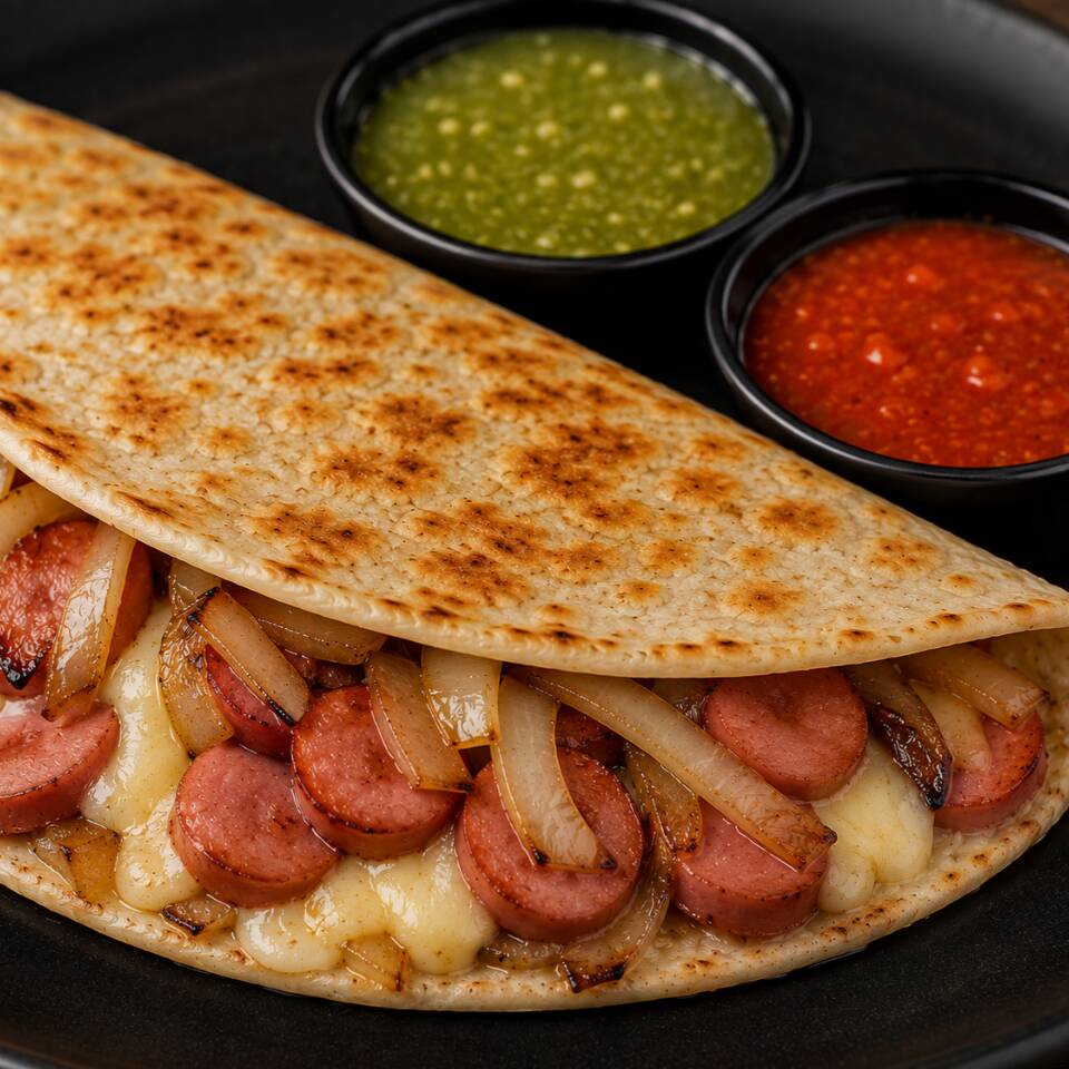 QUESADILLON DE SALCHICHA 🌭🔥