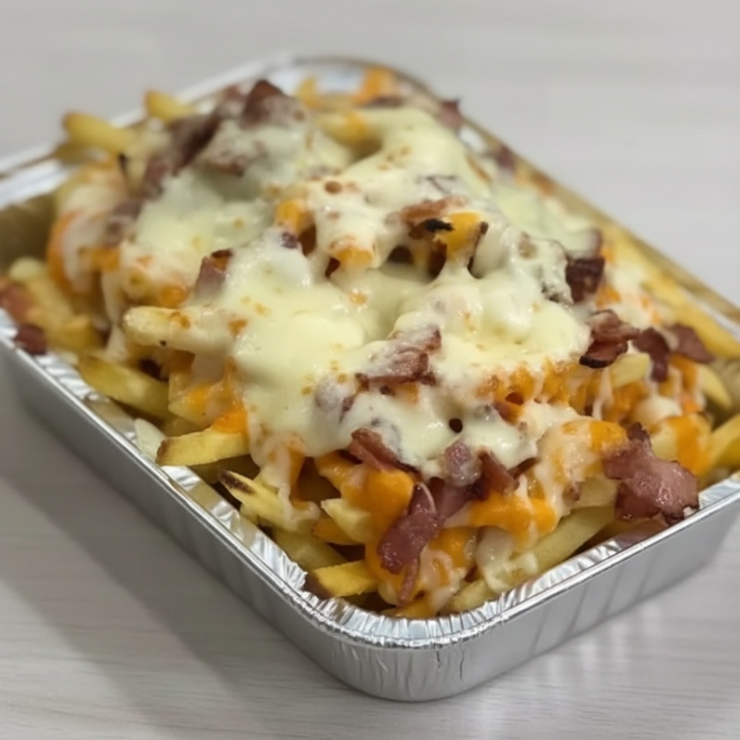 Batata Frita , Queijo Mussarela, Bacon Cheddar e Catupiry