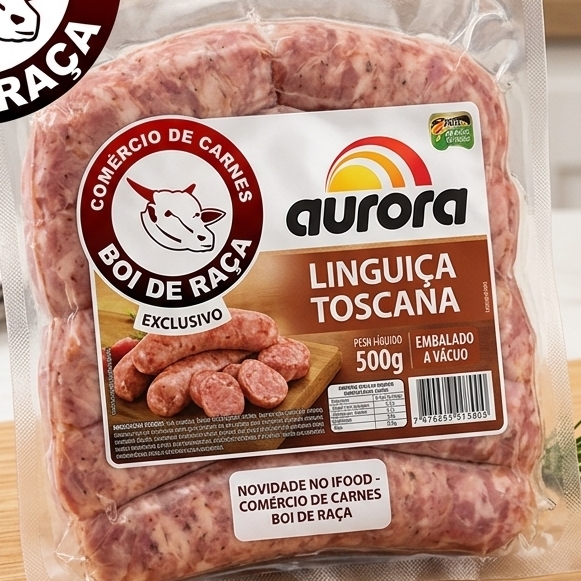 A linguiça Aurora é uma delícia suculenta e saborosa, ideal para churrascos e grelhados, com um sabor irresistível.