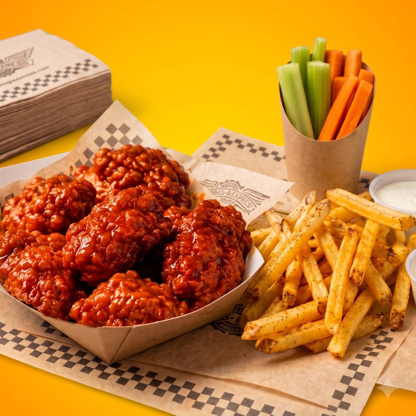 Wings 1kg + 2 Papas a la Francesa + Vegetales