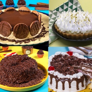 Bolos, Tortas, Pudins e Mousses em Dobro! Escolha sua combinação e aproveite o preço especial para provar essas delícias. Peso: 1 kilo. São 2 Bolos/Tortas/Mousses de 500g Cada um Serve de 4 a 6 pessoas Dicas: - Sirva Geladinho!