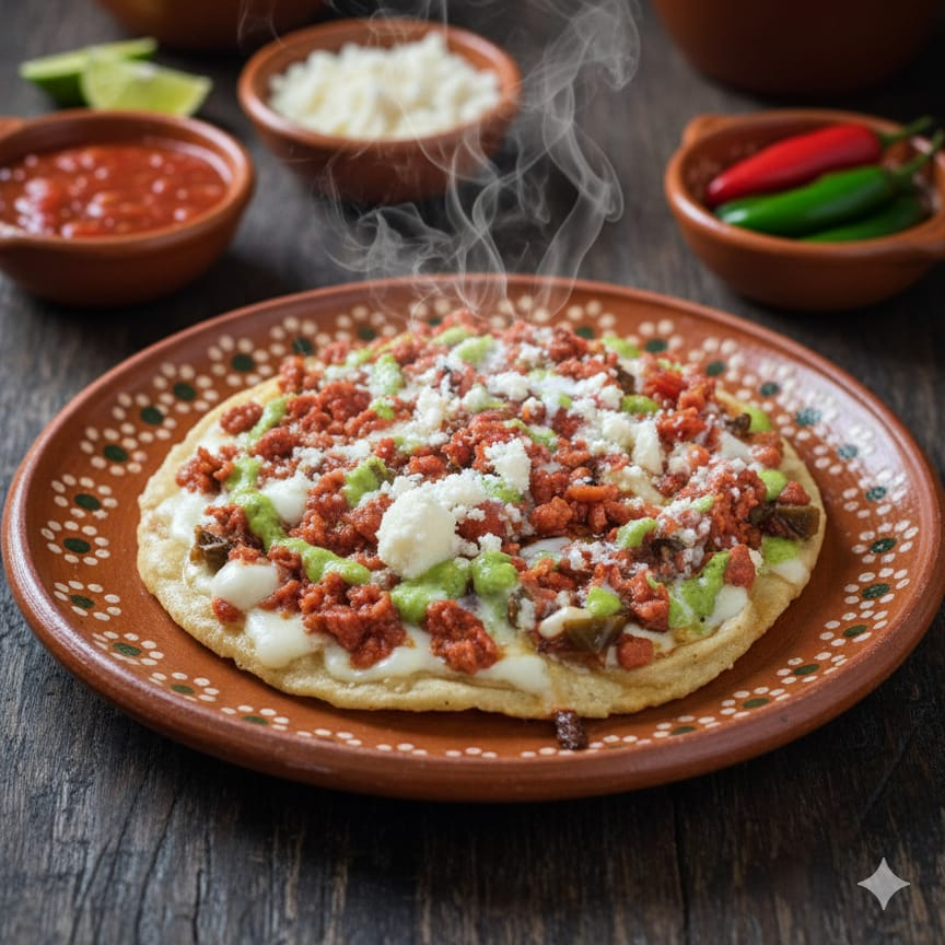 Memela Chicharrón Rojo + Fanta