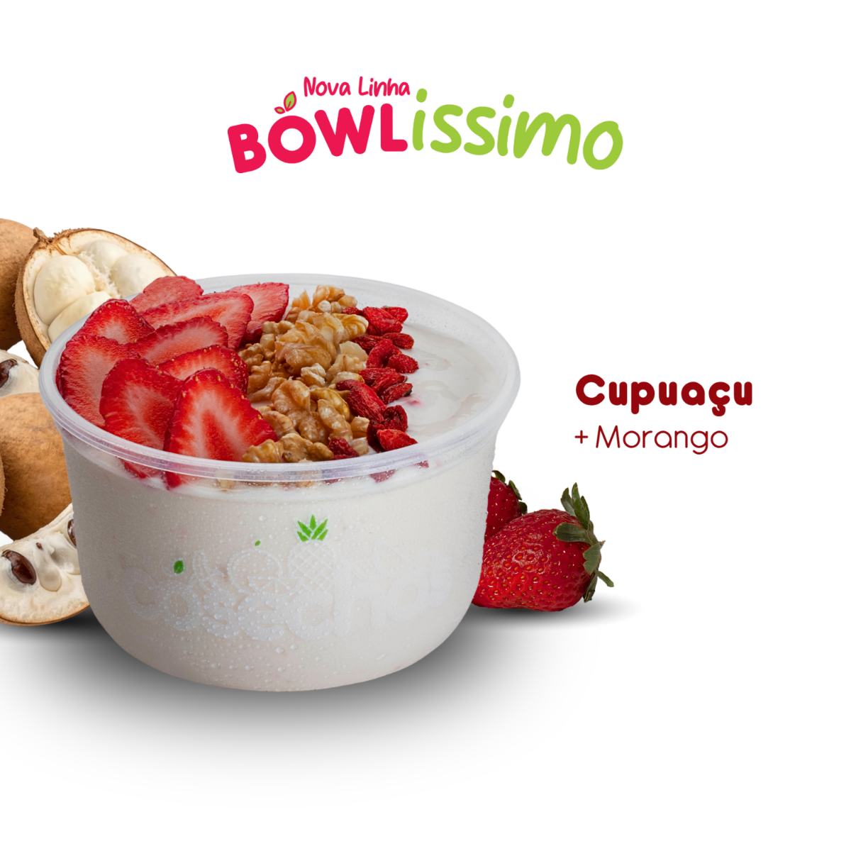 O sabor característico do cupuaçu se encontra com a suavidade do morango, criando uma combinação equilibrada e cheia de personalidade em cada colherada.