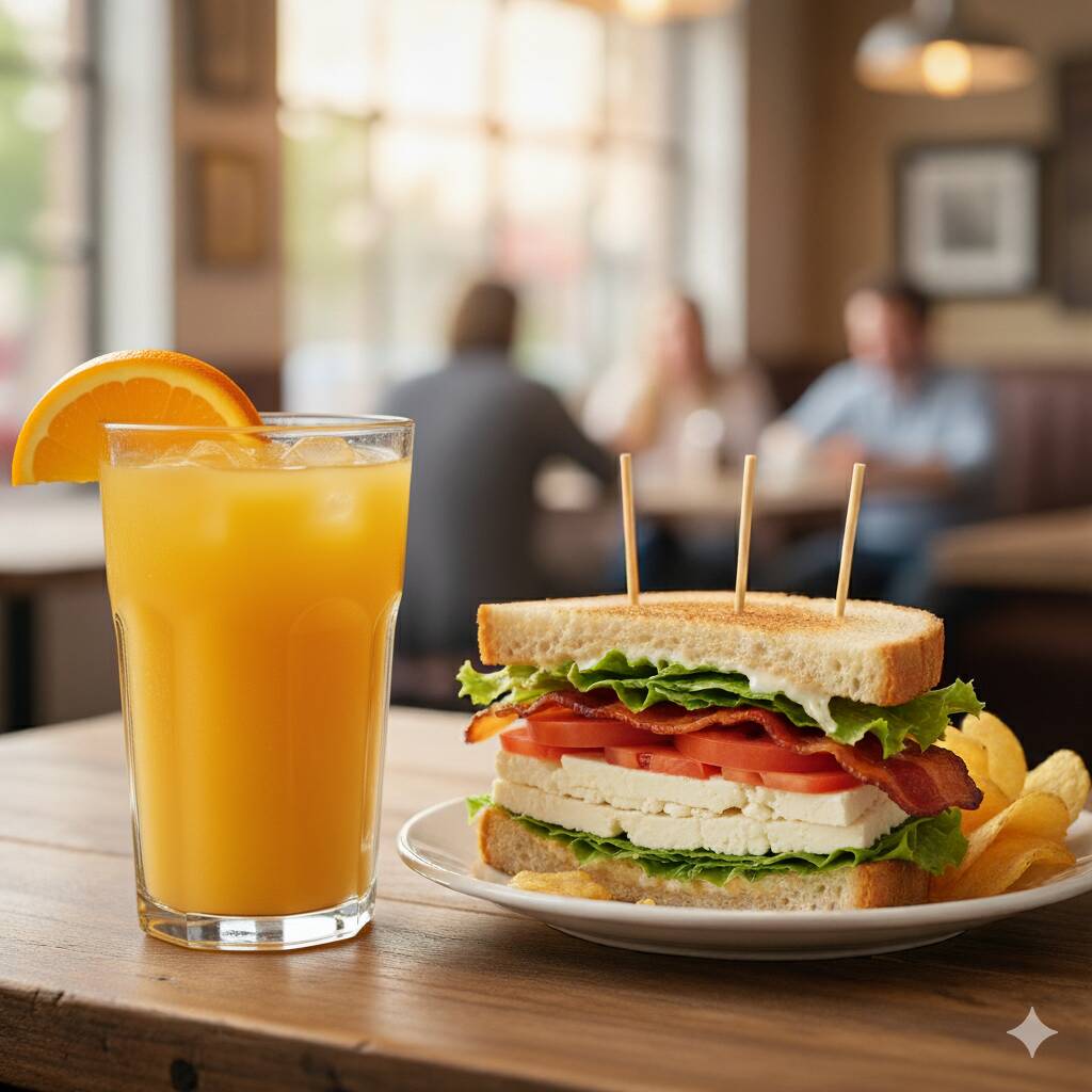 Combo de Sándwich Queso Panela y Jugo de Naranja