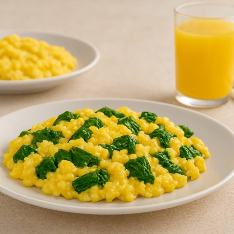 Huevos Revueltos con Espinacas