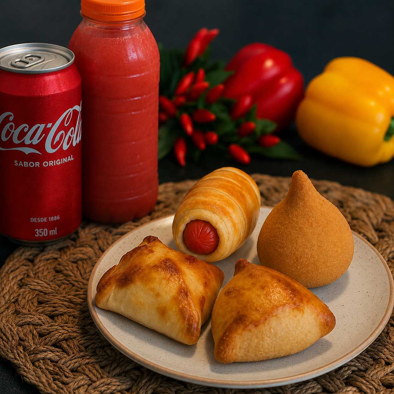 Escolha entre 4 deliciosos sagados e mais 2 bebidas à sua escolha!
