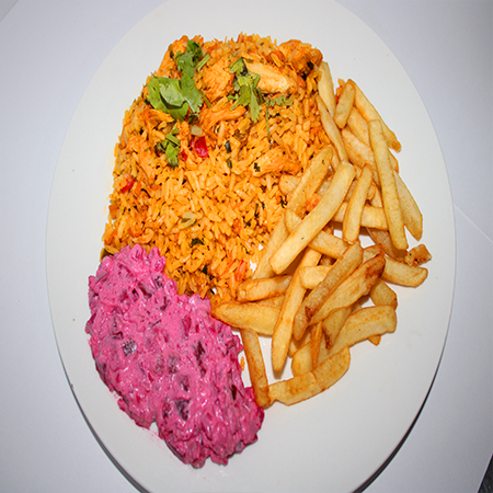 Arroz Con Pollo + Bebida Natural 12Oz