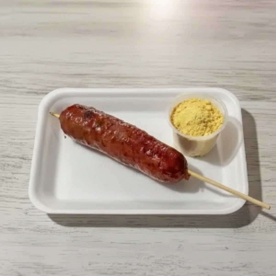 Chouriço/Kafta com pimenta, com sabor autêntico, servido com farofa crocante.