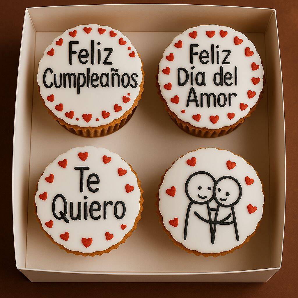 Caja de Cupcake X4 Feliz Cumple#2