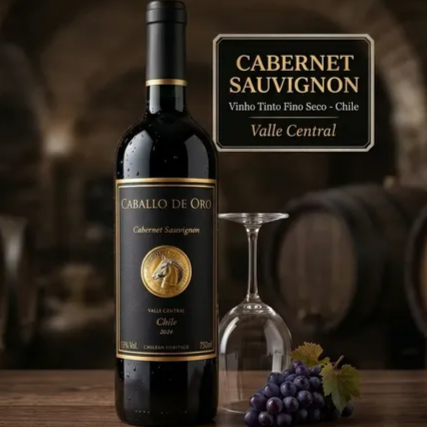Bebida Vinho Chileno Tinto Cabernet Sauvignon Caballo de Oro 750ml