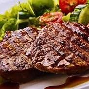 Cardápio de sábado Arroz Feijão preto farofa Bife grelhado Batata frita Salada e sobremesa Mini refri