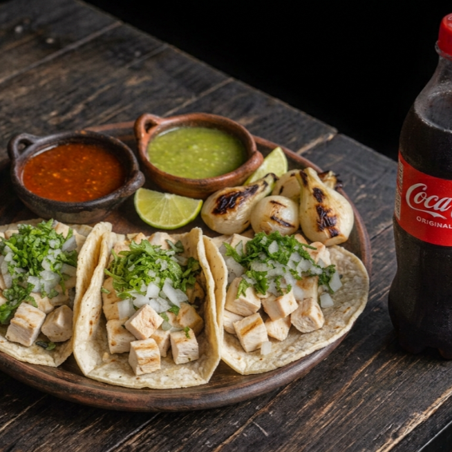 Paquete 3 Tacos de Pollo + Refresco