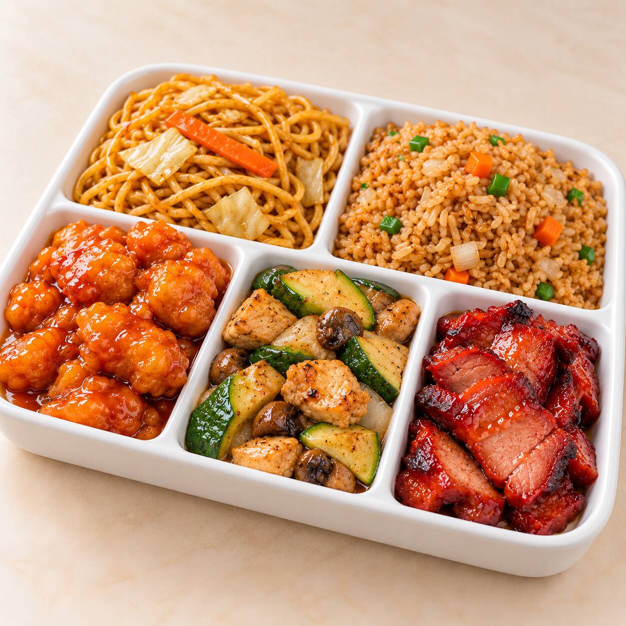 Paquete 3 Combo Arroz o Espagueti + 3 Guisados 三号餐