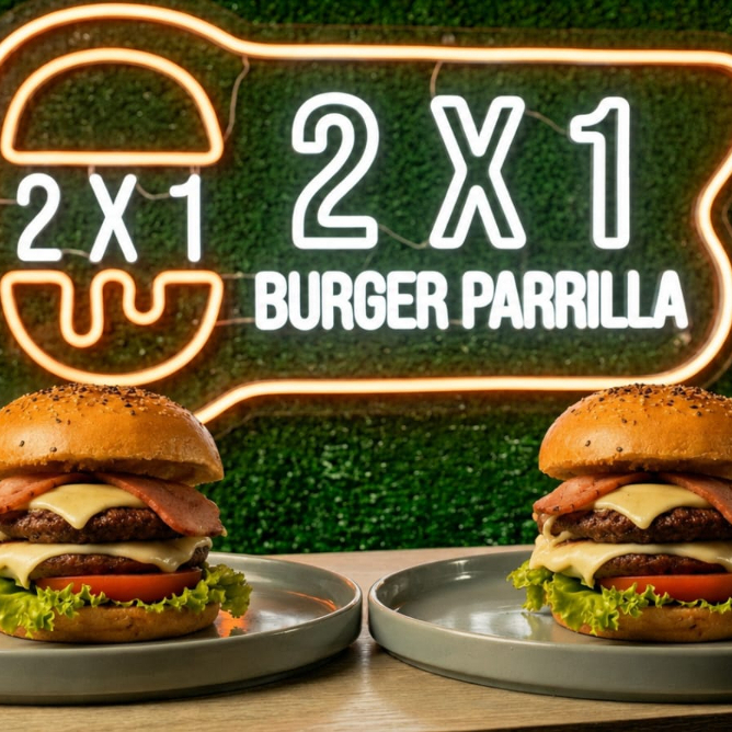 2 Hamburguesas DOBLE CARNE Al Carbón