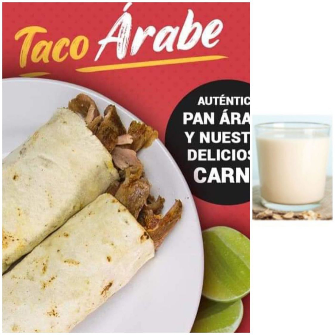 2 Tacos Árabes + Agua De Horchata