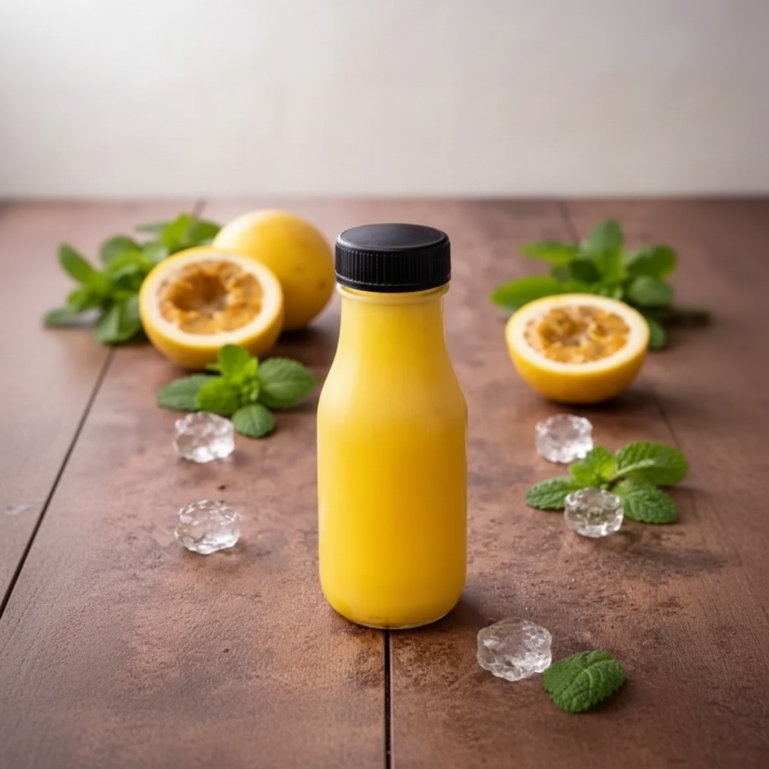 SUCO DE MARACUJÁ 350ML 100% NATURAL, FEITO NA HORA COM FRUTAS FRESCAS. SABOR MARCANTE, REFRESCANTE E CHEIO DE VITAMINA C PARA DAR AQUELA ENERGIA NO SEU DIA. SEM CONSERVANTES. 350ML.