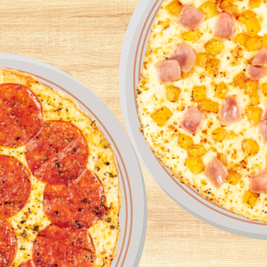 Pizza Pepperoni + Pizza Hawaiana