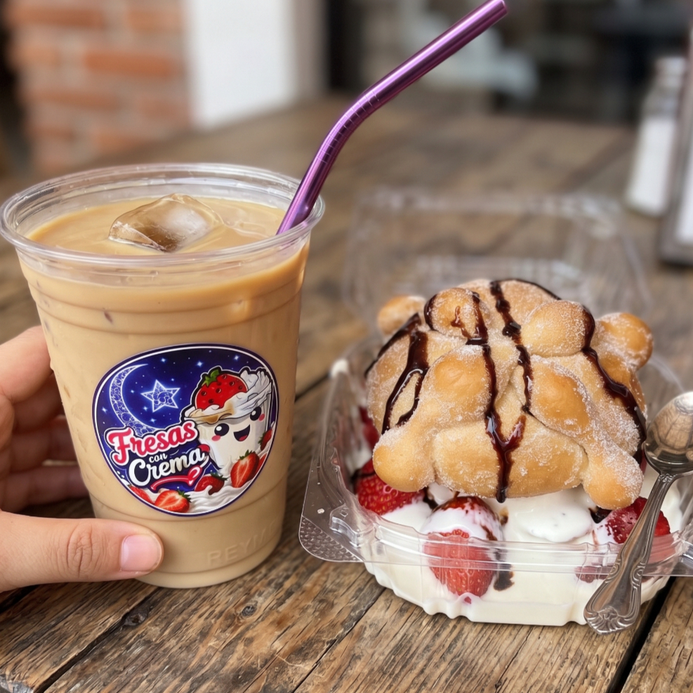 Cafe Frio + Pan de Muerto (relleno)