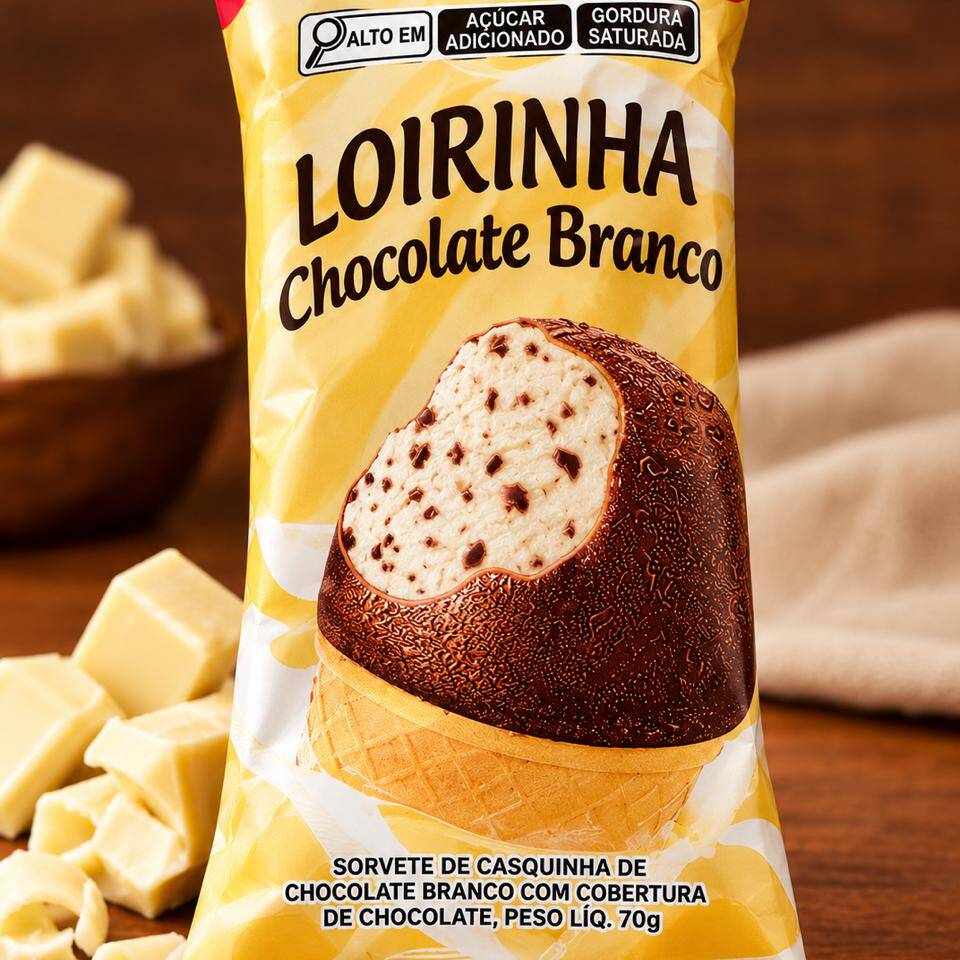 Casquinha crocante, recheio cremoso de chocolate branco e uma deliciosa cobertura de chocolate. Uma combinação irresistível!