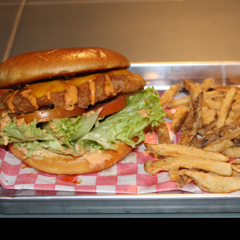 Hamburguesa de Pollo con papas