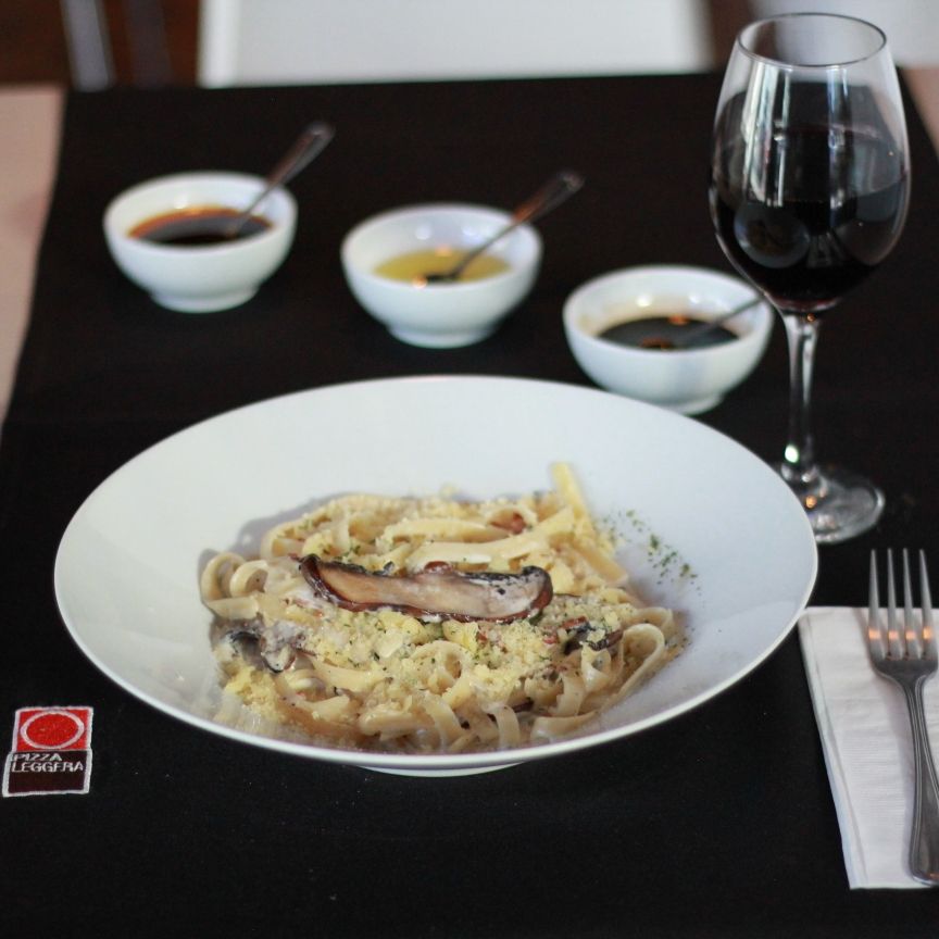 Fetuccini Con Pancetta E Funghi