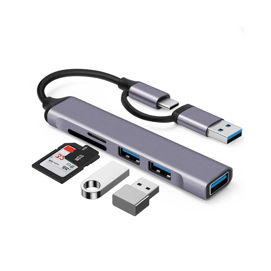 Hub compacto com conexão Tipo C e Usb que expande seu dispositivo com 3 porta Usb, leitor de cartão Sd/micro-Sd e suporte para pen drive ideal para notebooks, tablets e celulares modernos que precisam de mais portas. hub tipo c, hub usb, hub 5 em 1, hub tipo c usb, hub leitor de cartão, hub pen drive, hub usb tipo c leitor sd, hub 3 portas usb, hub usb 3.0 tipo c, adaptador usb tipo c, adaptador tipo c para usb, hub tipo c para notebook, hub tipo c para celular, expansor de portas tipo c, leitor sd usb tipo c, leitor microsd tipo c, adaptador pen drive tipo c, hub tipo c cartão de memória, hub tipo c apple, hub tipo c samsung, hub tipo c android, hub tipo c usb-c, hub portátil tipo c, hub tipo c rápida transferência, hub tipo c plug and play, hub tipo c plug and play notebook, acessório tipo c hub, hub tipo c econômico, hub tipo c resistente, multiporta tipo c leitor, hub tipo c para viagens, hub usb tipo c universal
