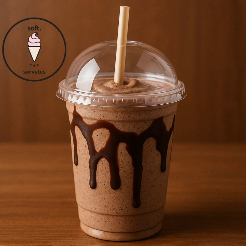 Delicie-se com o nosso Soft.Shake ChocoDutch. Um cremoso sorvete de baunilha, batido com leite integral e pó de Chocolate Holandês. Essa combinação perfeita cria uma bebida incomparavelmente suave e irresistível. imagem meramente ilustrativa.