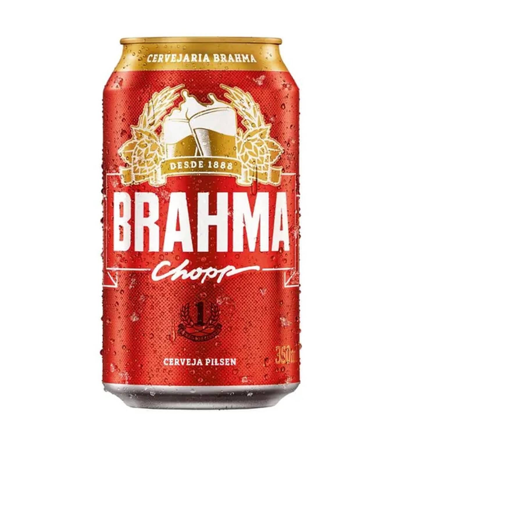 Cerveja Brahma gelada, lata.