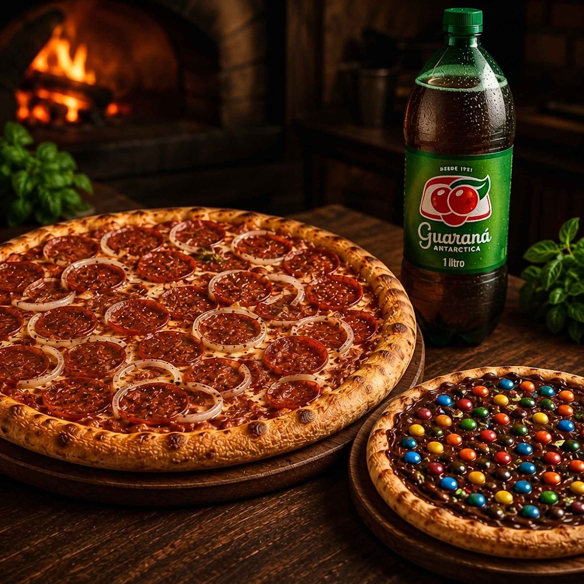 O Combo Perfeito para finalizar esse Dia Delicioso!
1 Pizza Grande Salgada,
1 Pizza Pequena Doce,
1 Refrigerante 1L Geladinho.