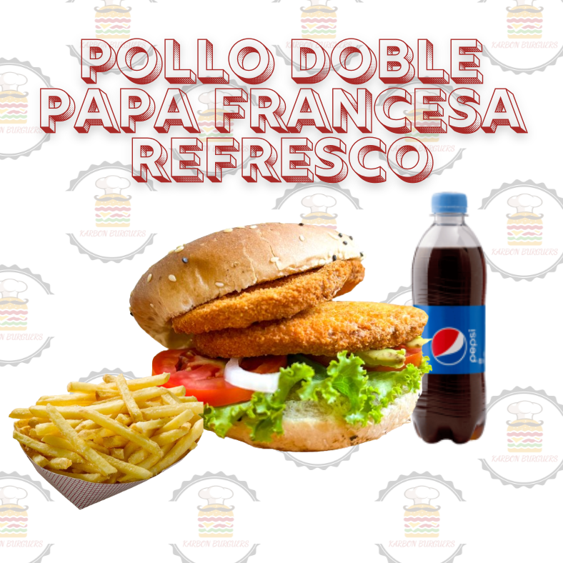 Hamburguesa Doble de Pollo Combo