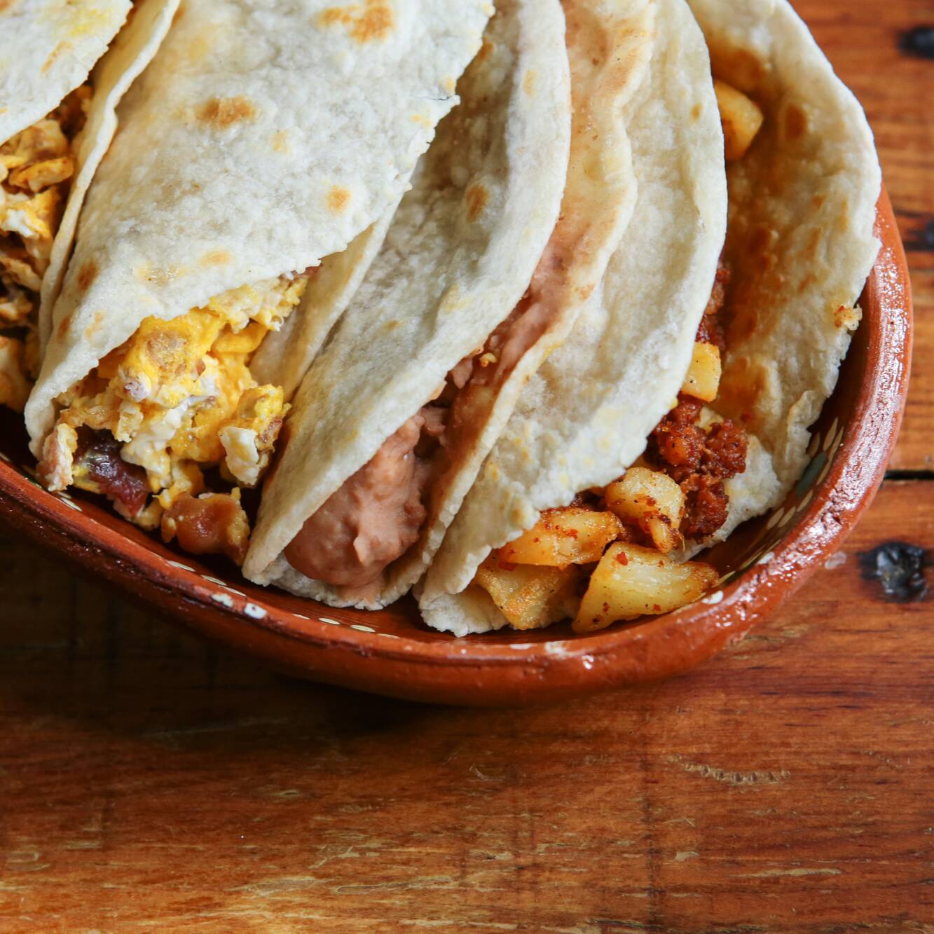 Taco de Frijoles con chorizo