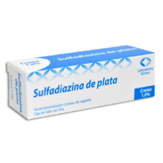 Sulfadiazina de Plata 1% Crema con 28 G Schoen