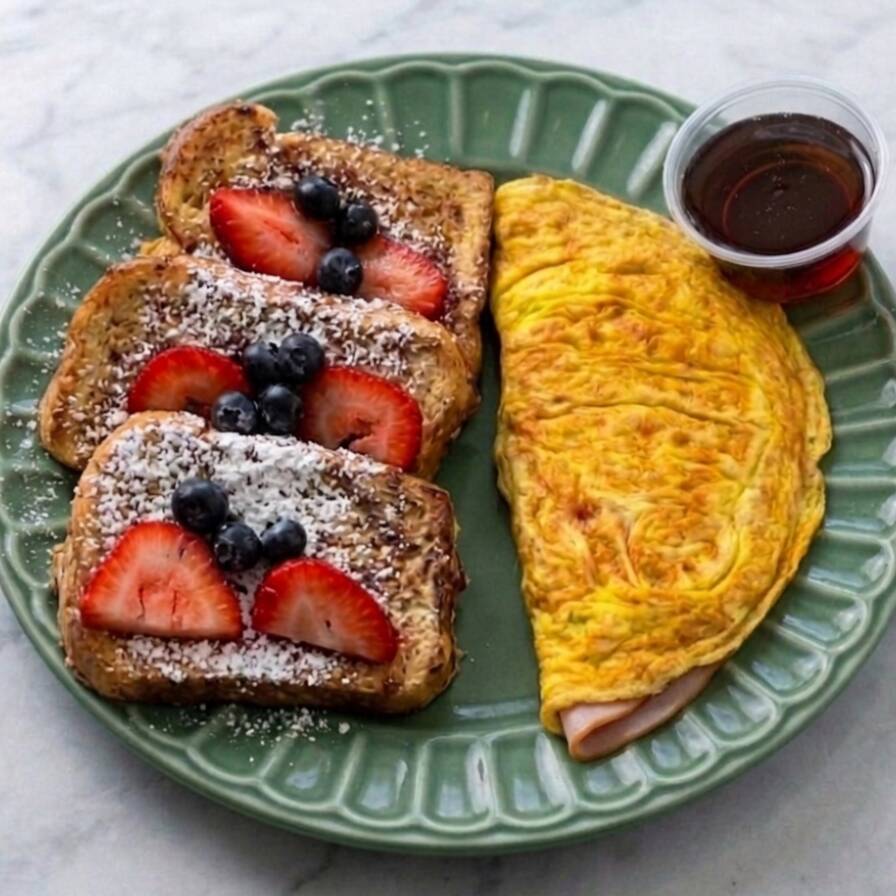 Omelette de Jamón con Pan Francés