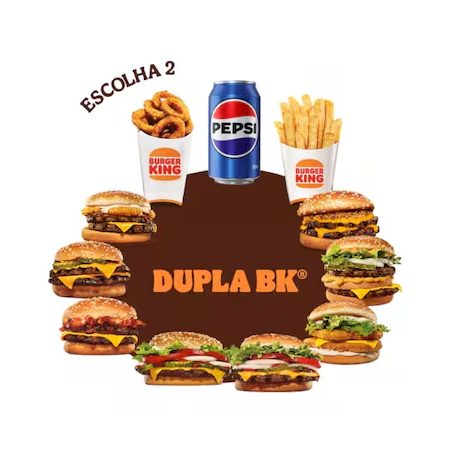 Escolha dois entre sanduíches e bebidas.