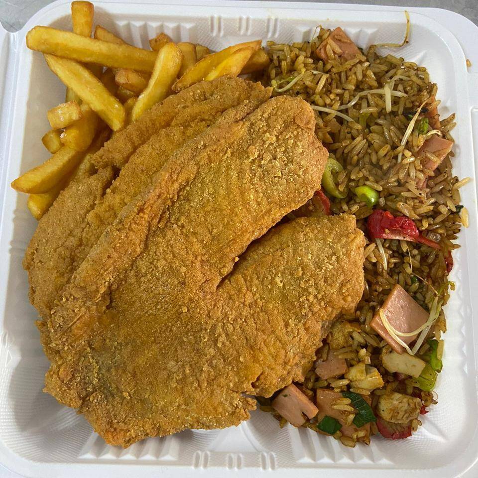 Cantonés más Proteína Papas y Ensalada