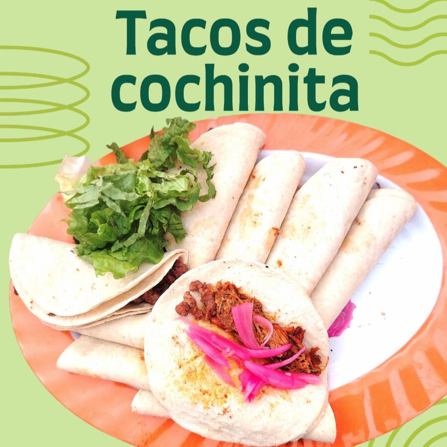 Tacos de Cochinita, Con Tortillas de Maiz