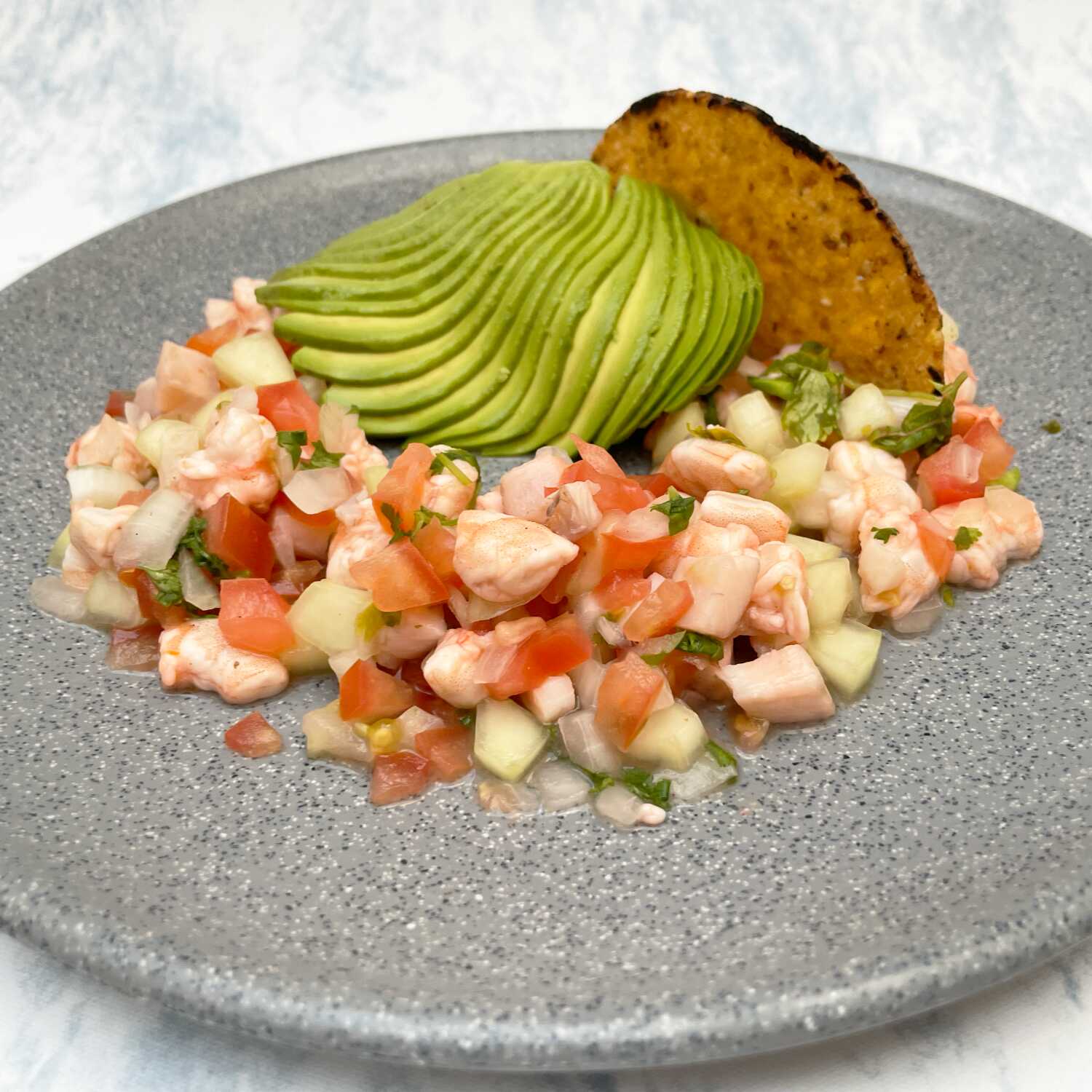 CEVICHE DE CAMARÓN MEDIO LITRO