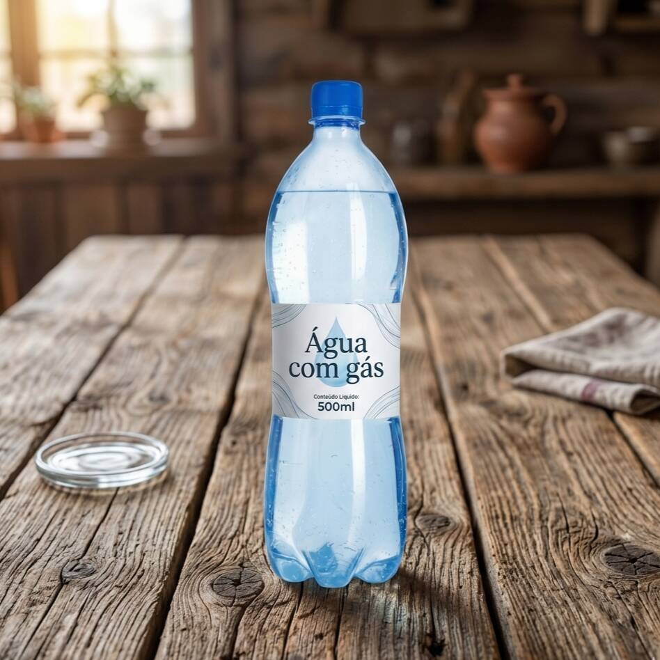 Água com gás.